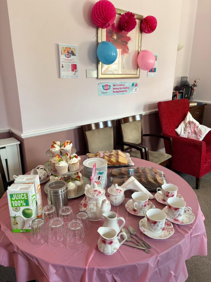 table of tea and cakes
